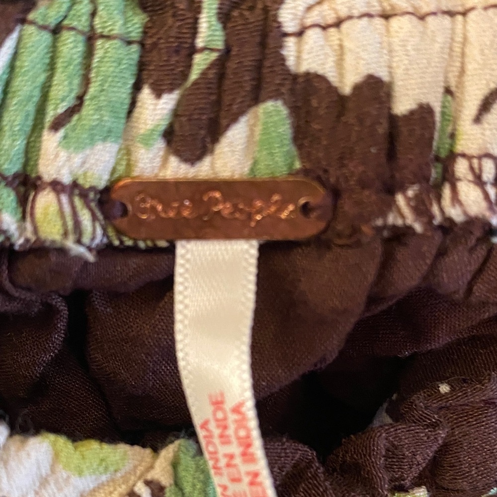 Free People Brown Floral Tie-Front Peasant Blouse - Picture 3 of 6